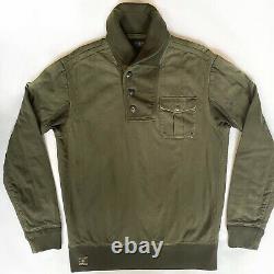 New witho Tag. Polo Ralph Lauren Shawl Collar Sweater Sweatshirt Military Style M