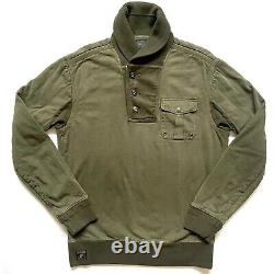 New witho Tag. Polo Ralph Lauren Shawl Collar Sweater Sweatshirt Military Style M
