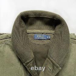 New witho Tag. Polo Ralph Lauren Shawl Collar Sweater Sweatshirt Military Style M