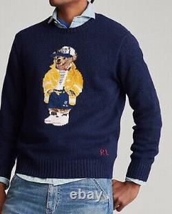 Nwt $398 Polo Ralph Lauren Mens 2xl Summer 2020 Cp-93 Sailing Bear Navy Sweater