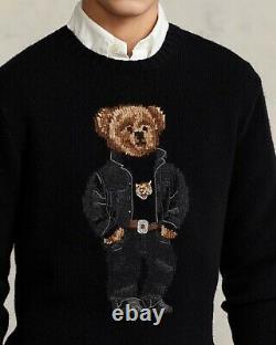 Nwt Polo Ralph Lauren Mens XXL Black Lunar New Year Bear Wool & Cashmere Sweater