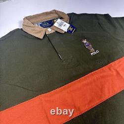 Nwt Ralph Lauren Polo Bear Classic Fit Rugby Shirt Corduroy Collar Stripe