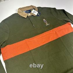 Nwt Ralph Lauren Polo Bear Classic Fit Rugby Shirt Corduroy Collar Stripe