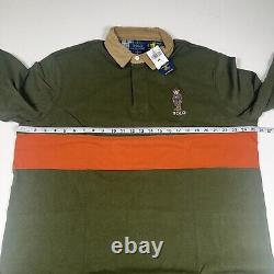 Nwt Ralph Lauren Polo Bear Classic Fit Rugby Shirt Corduroy Collar Stripe