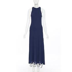 POLO RALPH LAUREN M Navy Blue Jersey Button Shoulder Maxi Tank Dress NWT