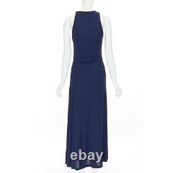 POLO RALPH LAUREN M Navy Blue Jersey Button Shoulder Maxi Tank Dress NWT