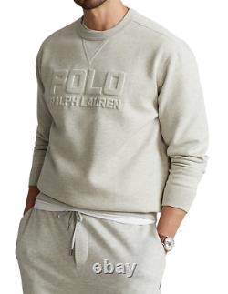 POLO RALPH LAUREN Men's Big & Tall Grey Embossed Logo Double Knit Sweatshirt NWT