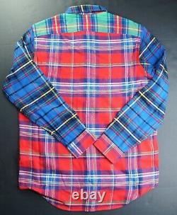 POLO RALPH LAUREN Men's Classic Fit Red Multi Plaid Twill Flannel Fun Shirt NWT