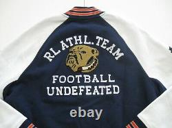 POLO RALPH LAUREN Men's Fleece Bulldog Patch Varsity Letterman Jacket XL