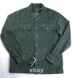 POLO RALPH LAUREN Men's Green Classic Fit Corduroy Button Up Camp Shirt NEW NWT