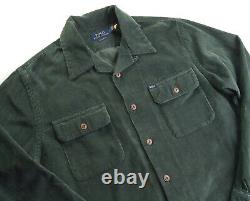 POLO RALPH LAUREN Men's Green Classic Fit Corduroy Button Up Camp Shirt NEW NWT