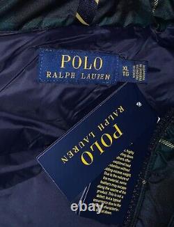 POLO RALPH LAUREN Men's Green Navy Plaid Down Filled Hooded Puffer Jacket NWT