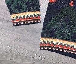 POLO RALPH LAUREN Men's Green Orange Multi Aztec Shawl Knit Cardigan Sweater NWT