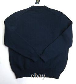 POLO RALPH LAUREN Men's Navy Blue Letterman RL Cotton Pullover Sweater NEW NWT