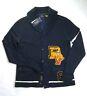 Polo Ralph Lauren Men's Navy Blue Patch Tiger Letterman Cardigan Sweater Nwt