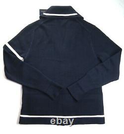 POLO RALPH LAUREN Men's Navy Blue Patch Tiger Letterman Cardigan Sweater NWT