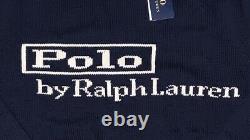 POLO RALPH LAUREN Men's Navy POLO LOGO Cotton Knit Crewneck Sweater Sz Large NWT