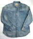 Polo Ralph Lauren Men's Regular Fit Blue Western Distressed Denim Shirt Nwt $198