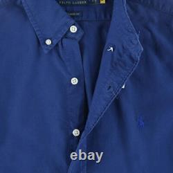 POLO RALPH LAUREN Oxford Button Down Shirt Classic Fit Annapolis Blue Mens S NEW