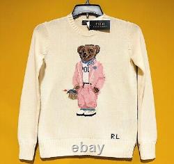 POLO RALPH LAUREN Pink Jacket Bear Cream White Sweater XS S M L XL XXL 2XL