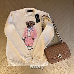 POLO RALPH LAUREN Pink Jacket Bear Cream White Sweater XS S M L XL XXL 2XL