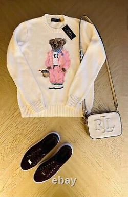 POLO RALPH LAUREN Pink Jacket Bear Cream White Sweater XS S M L XL XXL 2XL