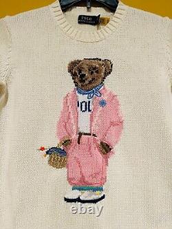 POLO RALPH LAUREN Pink Jacket Bear Cream White Sweater XS S M L XL XXL 2XL