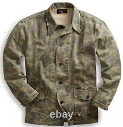 POLO RALPH LAUREN RRL 1940s USS MISSOURI FROGSKIN CAMO 13STAR SHIRT JACKET $395P