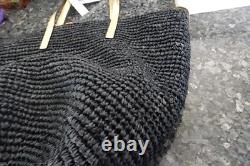 POLO RALPH LAUREN Raffia woven black & gold Tote Bag purse New with tags