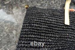 POLO RALPH LAUREN Raffia woven black & gold Tote Bag purse New with tags