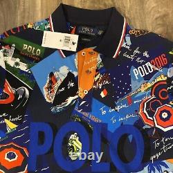 POLO RALPH LAUREN SPELLOUT Graphic Shirt NWT Medium M 2016 St Tropez Grand Prix