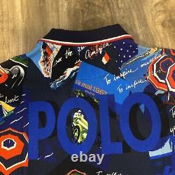 POLO RALPH LAUREN SPELLOUT Graphic Shirt NWT Medium M 2016 St Tropez Grand Prix