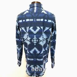 POLO RALPH LAUREN Shirt Indigo Blue Southwestern Aztec Tribal Button Mens M NEW