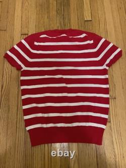 POLO RALPH LAUREN Striped Short Sleeve Sweater Red Size S Orig. $195 NEW