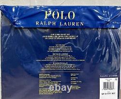 POLO Ralph Lauren Girl Teddy Bear QUEEN PINK Stripe Sheet Set Cotton 4 PCS NEW