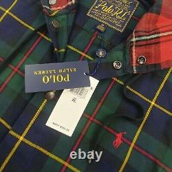 POLO Ralph Lauren Mens ST. ANDREWS Plaid Hooded Cotton Twill Long Sleeve Shirt