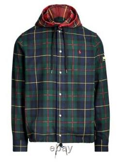 POLO Ralph Lauren Mens ST. ANDREWS Plaid Hooded Cotton Twill Long Sleeve Shirt