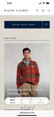 POLO SPORT Ralph Lauren Men's L Madras Print Long-Sleeve Rugby Shirt NWT