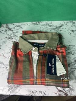 POLO SPORT Ralph Lauren Men's L Madras Print Long-Sleeve Rugby Shirt NWT