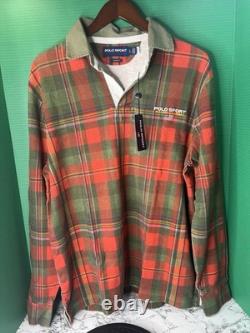 POLO SPORT Ralph Lauren Men's L Madras Print Long-Sleeve Rugby Shirt NWT