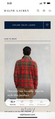 POLO SPORT Ralph Lauren Men's L Madras Print Long-Sleeve Rugby Shirt NWT