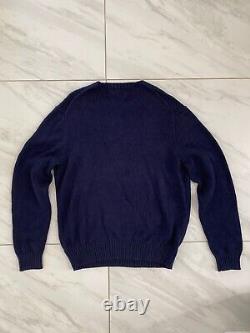 Polo Bear Ralph Lauren Men's Navy Blue American Flag Sweater Size L NEW