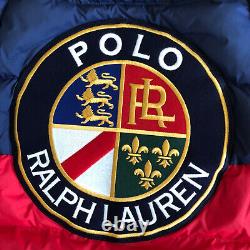 Polo Mens M $298 Ralph Lauren Crest Cookie Patch Hooded Pullover Puffer Vest Nwt