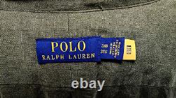 Polo RALPH LAUREN Big & Tall Mens 100% Linen Shirt Dark Sage Green Size 3XB NEW