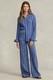 Polo Ralph Lauren 303556 Womens Striped Linen Shirt Blue Size 10