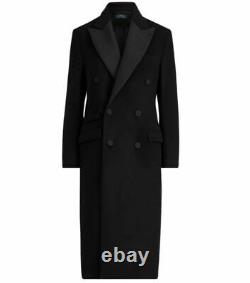 Polo Ralph Lauren $798 Double Breasted Wool Tuxedo Coat Black Women's, Size 8