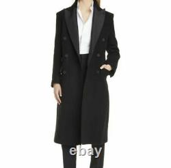 Polo Ralph Lauren $798 Double Breasted Wool Tuxedo Coat Black Women's, Size 8