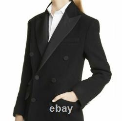 Polo Ralph Lauren $798 Double Breasted Wool Tuxedo Coat Black Women's, Size 8