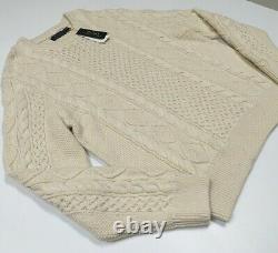 Polo Ralph Lauren Aran Rope Cable Fisherman's Knit Sweater Preppy Gentleman Men