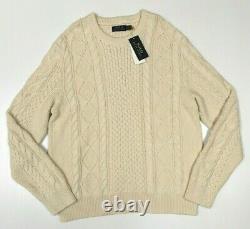 Polo Ralph Lauren Aran Rope Cable Fisherman's Knit Sweater Preppy Gentleman Men